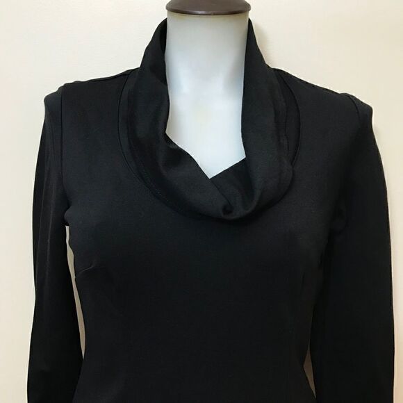 𝅺black Cowl Neck Semi Fitted Dress - Picture 2 of 10